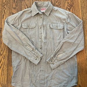 Wrangler button up denim soft grey shirt